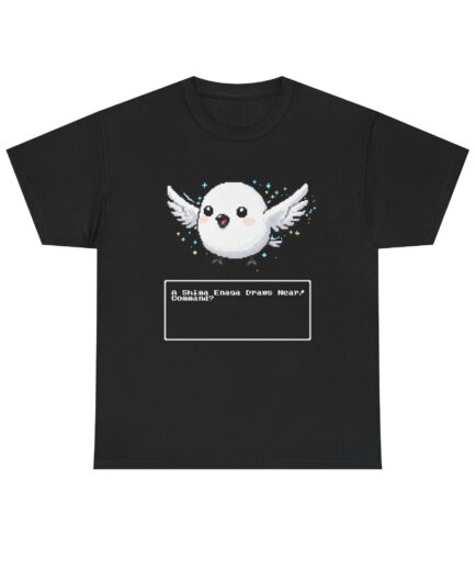 Retro RPG, "A Shima Enaga Draws Near!"  Battle T-Shirt