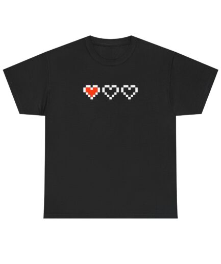 Retro RPG Game Shirt, "PIXEL HEARTS" Tee