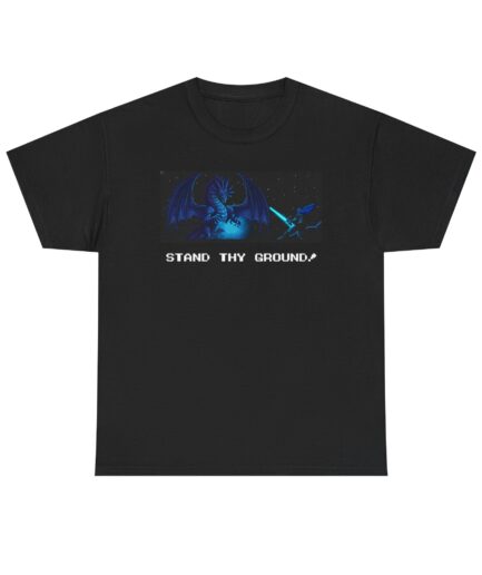 Retro RPG Game Shirt, "Stand Thy Ground!" Battle Tee