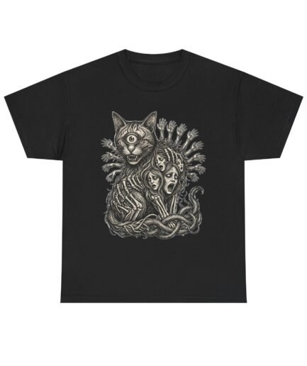 Junji Ito, Audrey Kawasaki Style T-Shirt | Cat Horror Shirt, Unisex Graphic Tee